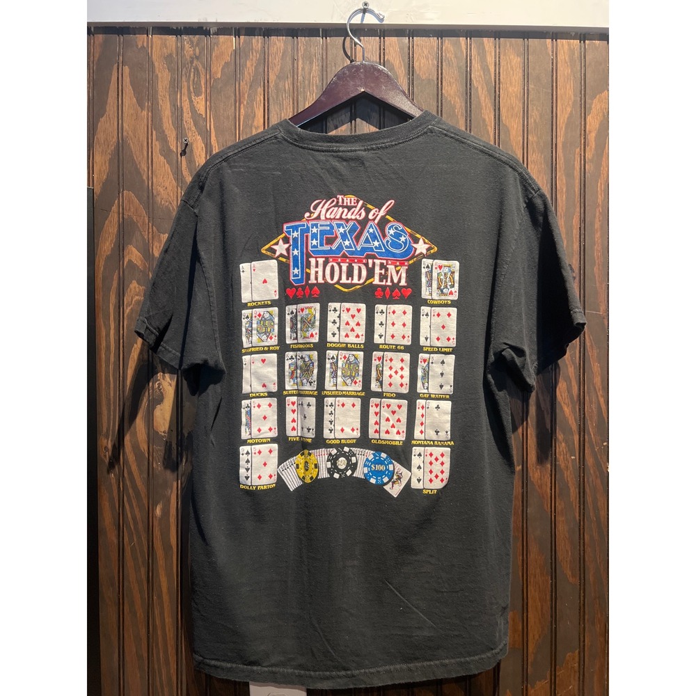 Tennessee River The Hands of Texas Hold'Em Poker Graphic T-Shirt Black Large - Picture 4 of 4